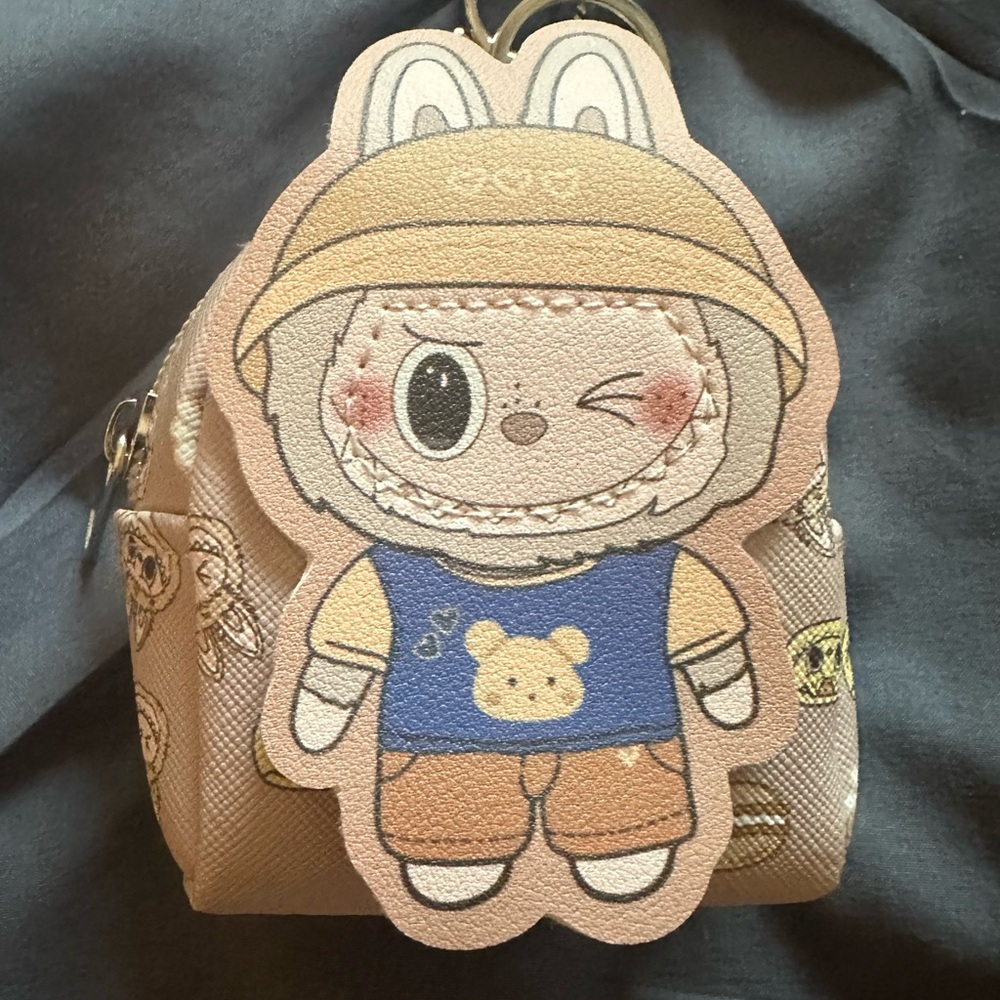 Labubu Tote Back Pack Beige Blue Doll Accessories Keychain Stocking Stuffer